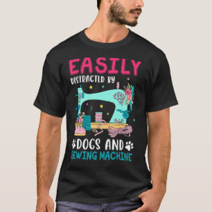 Camiseta Distraída Facilmente Por Cães E Mulheres De Máquin