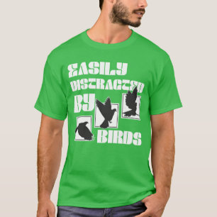 Camiseta Distraído Facilmente Pela Retroria da Família Bird