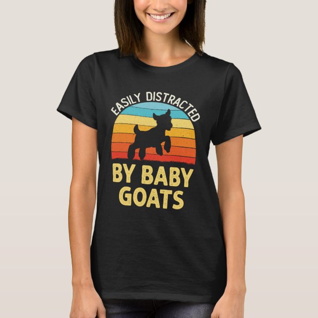 Camiseta Distraído facilmente pelo criador de cabras de beb (Frente)