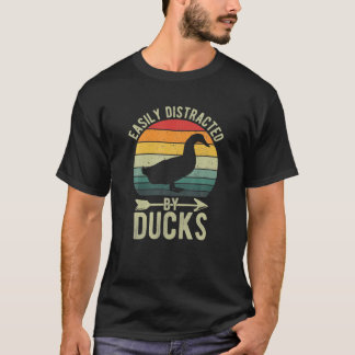 Camiseta Distraído Facilmente Pelos Patos - Animais De Expl