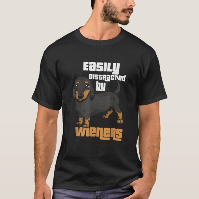 Camiseta Distraído Facilmente Pelos Protetores, Eu Cachorro (Frente)