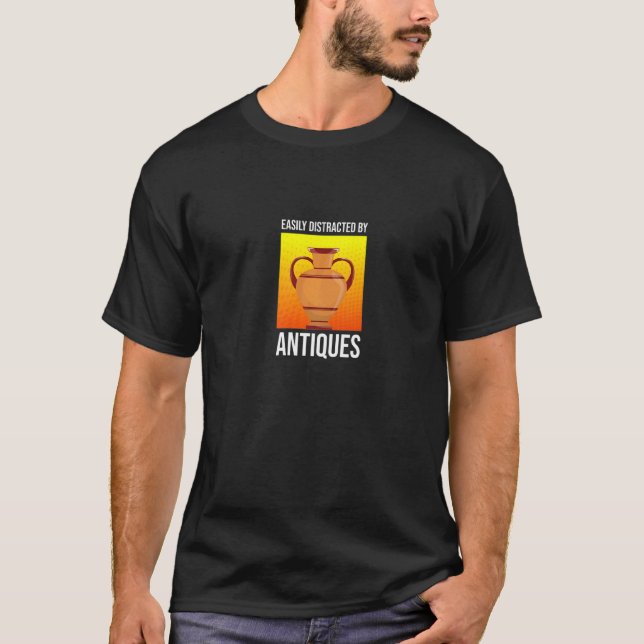 Camiseta Distraído Facilmente Por Antiques Retro Camera Jun (Frente)