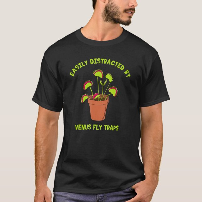 Camiseta Distraído facilmente por armadilhas de mosca de Vê (Frente)