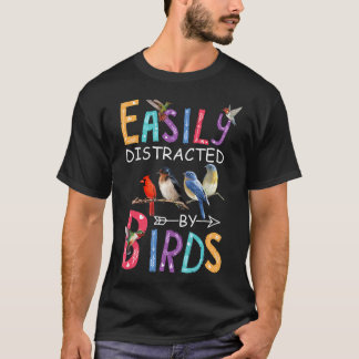 Camiseta Distraído Facilmente Por Aves Engraçadas