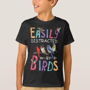 Camiseta Distraído Facilmente Por Aves Engraçadas