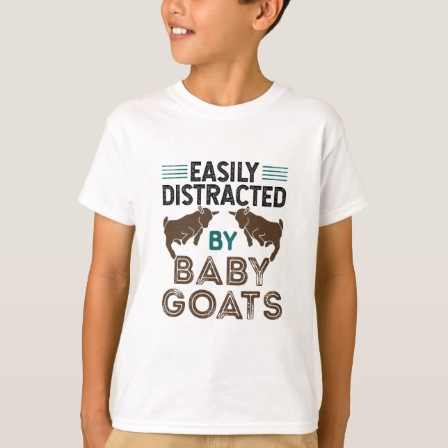 Camiseta Distraído facilmente por Baby Goats (Frente)
