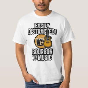 Camiseta Distraído facilmente por Bourbon e Music T-Shirt