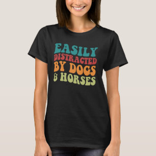Camiseta Distraído facilmente por cães cavalos - Cavaleiro