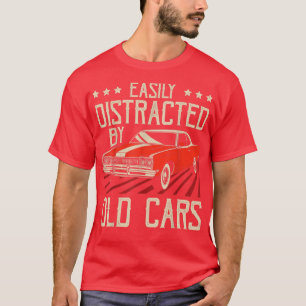 Camiseta Distraído Facilmente Por Carros Velhos Engraçados