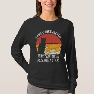 Camiseta Distraído Facilmente Por Cats & Mozzarella Sticks 