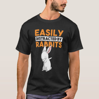 Camiseta Distraído Facilmente Por Coelhos Engraçado Dabbing