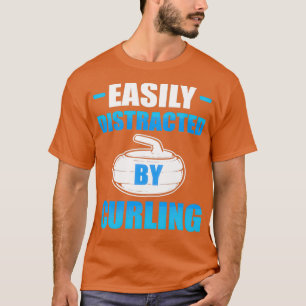 Camiseta Distraído Facilmente Por Curling Curler Winter Spo