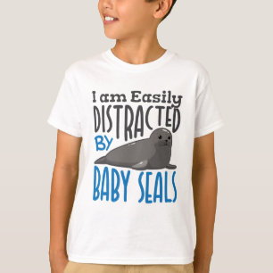 Camiseta Distraído facilmente por focas de bebês