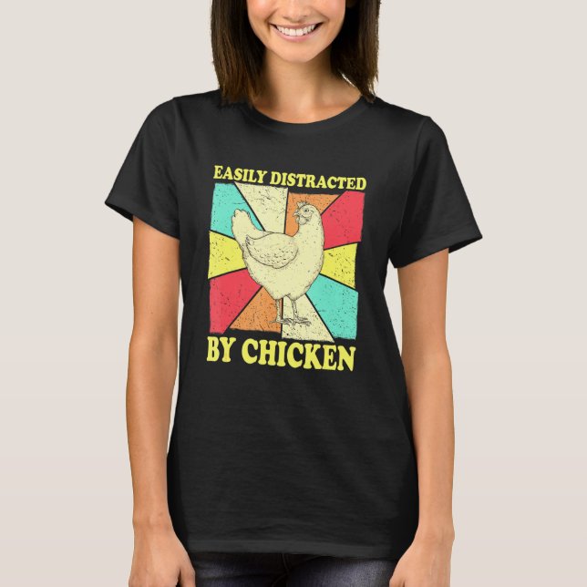Camiseta Distraído Facilmente Por Frango - Sussurro De Fran (Frente)