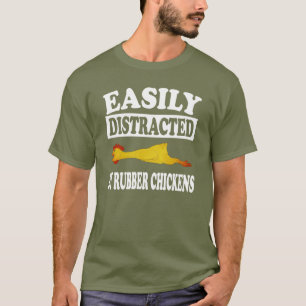 Camiseta Distraído Facilmente Por Galinhas De Borracha Eng