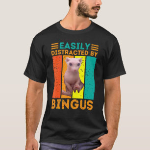 Camiseta Distraído Facilmente Por Gato Sphynx Sem Cabelo De