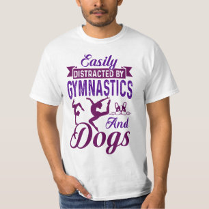 Camiseta Distraído facilmente por ginástica e cães