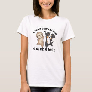 Camiseta Distraído Facilmente Por Laminhas E Cães Cachorro 