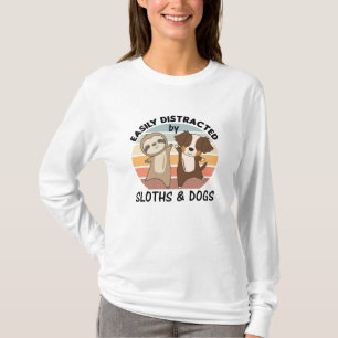 Camiseta Distraído Facilmente Por Laminhas E Cães Cachorro 