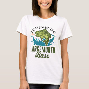 Camiseta Distraído facilmente por Largemouth Bass Grande