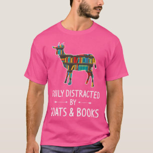 Camiseta Distraído Facilmente Por Livros De Caprinos