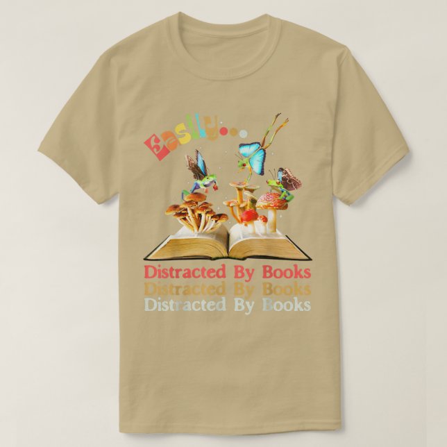 Camiseta Distraído facilmente por Livros Sapo de Mushroom F (Frente do Design)