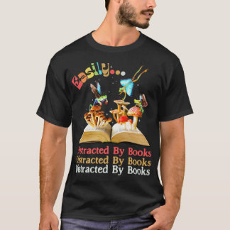 Camiseta Distraído facilmente por Livros Sapo de Mushroom F
