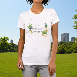 Camiseta Distraído facilmente por plantas de aquarelas Boho