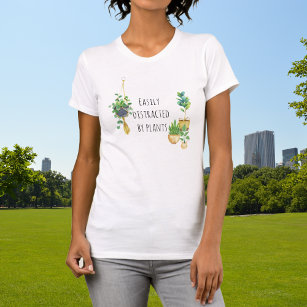 Camiseta Distraído facilmente por plantas de aquarelas Boho