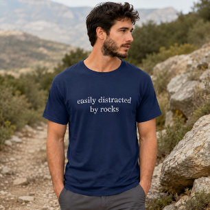 Camiseta Distraído Facilmente Por Rocks Funny Rock Lover