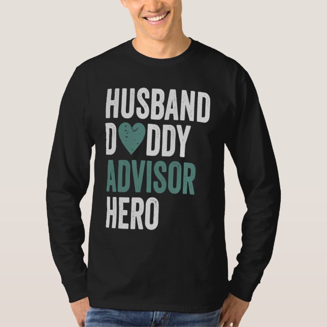 Camiseta Distressed Advisor  Husband Daddy Advisor Hero (Frente)