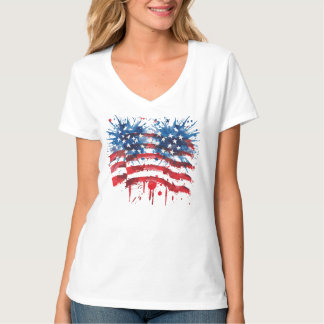 Camiseta Distressed American Flag Christian Scripture Tee