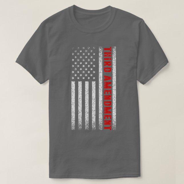 Camiseta Distressed American Flag Third Amendment  (Frente do Design)
