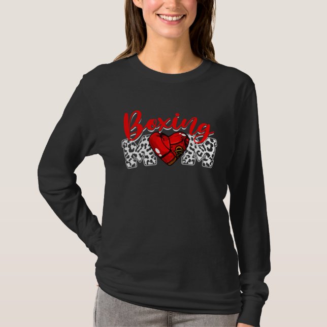 Camiseta Distressed Boxing Heart Boxing Mom Mother s Day (Frente)