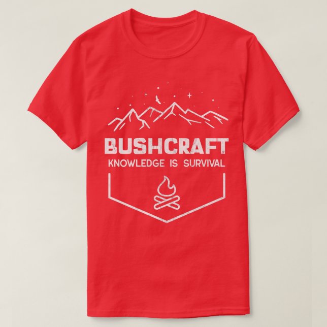 Camiseta Distressed Bushcraft Knowledge is Survival (Frente do Design)