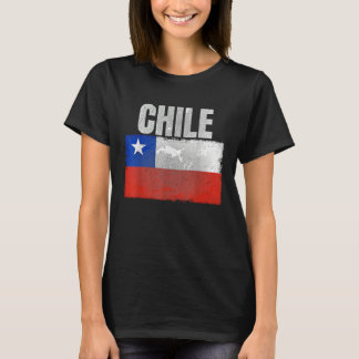 Camiseta Distressed Chile Flag Graphic for Men Women Hispan