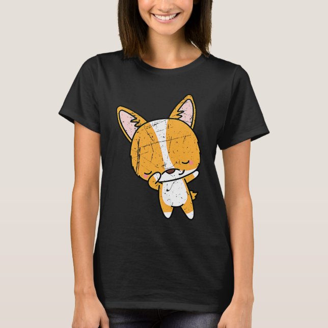 Camiseta Distressed Dabbing Welsh Corgi Dog Breeders Men Wo (Frente)