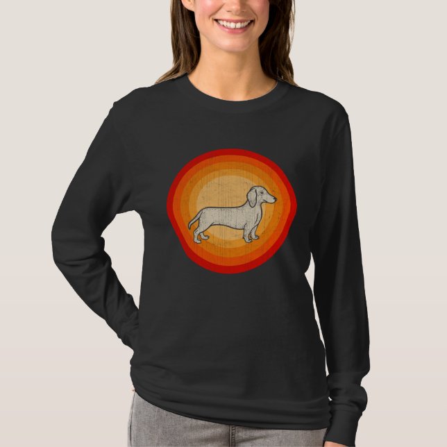 Camiseta Distressed Dachshund Dog  Retro Style (Frente)