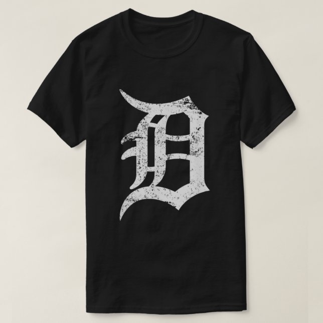 Camiseta Distressed Detroit D Lettering Design  (Frente do Design)
