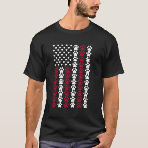 Camiseta Distressed EUA Bandeira Coração Pata de G