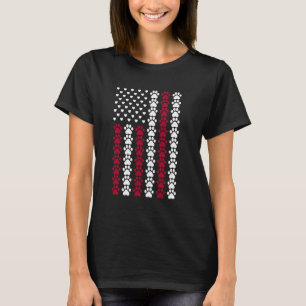Camiseta Distressed EUA Bandeira Coração Pata de G