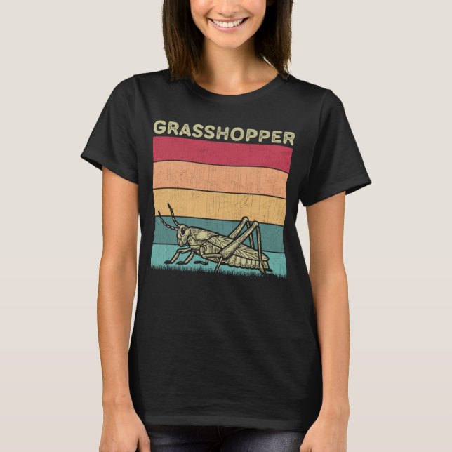 Camiseta Distressed Grasshopper Lover Boys Girls Retro Gras (Frente)