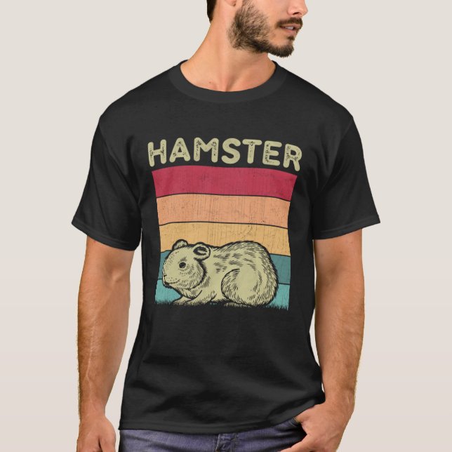 Camiseta Distressed Hamster  Boys Girls Retro Style Hamster (Frente)