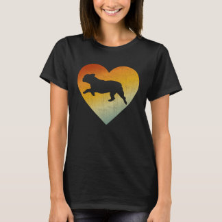Camiseta Distressed Heart Retro Style Men Women French Bull