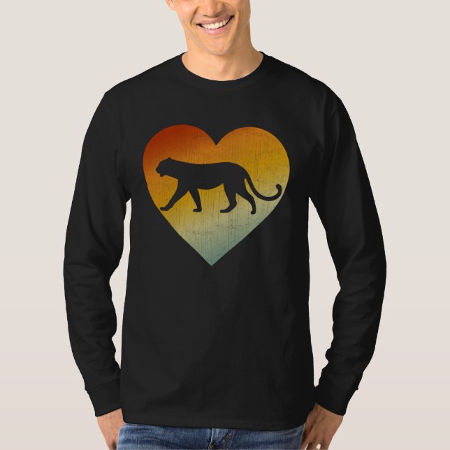 Camiseta Distressed Heart Retro Style Men Women Jaguar (Frente)