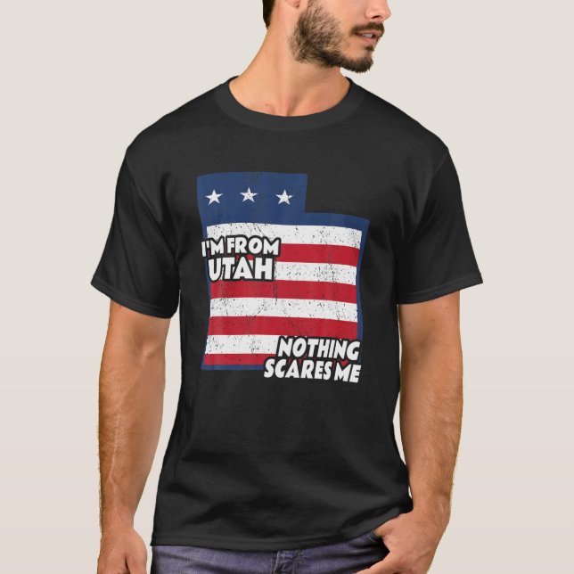 Camiseta Distressed I'm From Utah Home State UT Nothing Sca (Frente)