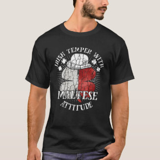 Camiseta Distressed Irish Maltese Attitude Patriotic Shamro