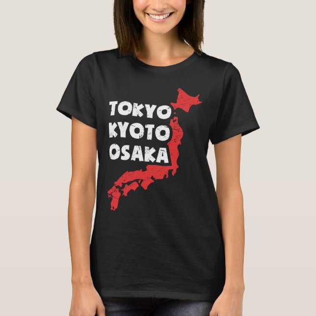 Camiseta Distressed Japanese City of Osaka (Frente)