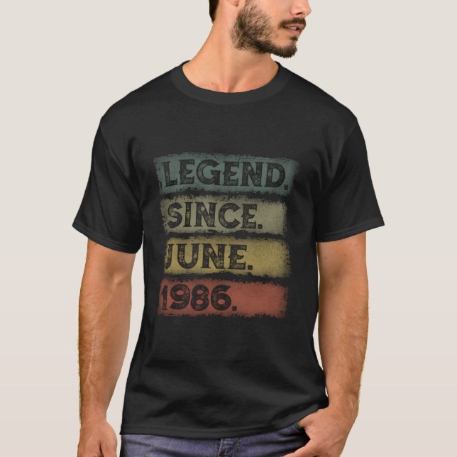Camiseta Distressed Legend Since June 1986 37Th (Frente)