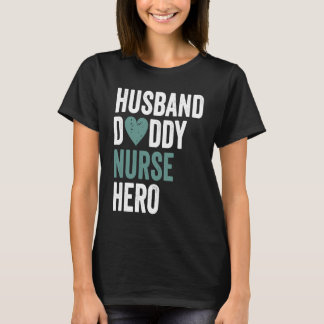 Camiseta Distressed Nurse Husband Daddy Nurse Hero
